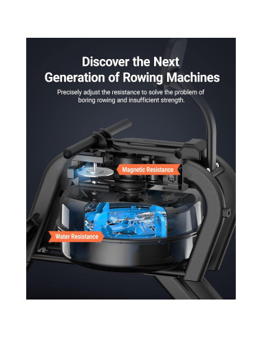 Máquina de Remo MERACH R06 Magnética y de Agua 158.8 kg