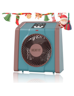 Calentador Eléctrico HEATIT 1500W con Termostato Digital Cian