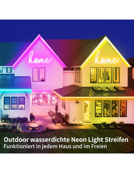 Luces de Neón LED 132FT Segrass RGB Impermeables IP65