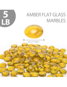 Canicas de Vidrio Planas FUTUREPLUSX 500PCS Ámbar 2,27kg 2