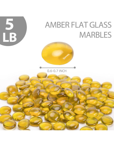 Canicas de Vidrio Planas FUTUREPLUSX 500PCS Ámbar 2,27kg