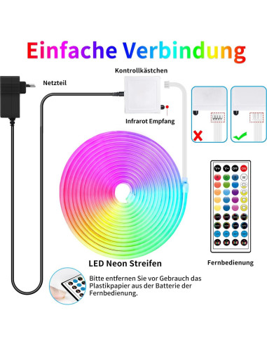 Luces de Neón LED 132FT Segrass RGB Impermeables IP65