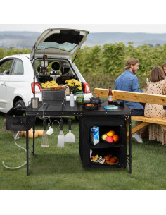 Mesa de Cocina Plegable REDCAMP con Fregadero 48x19x76cm 2