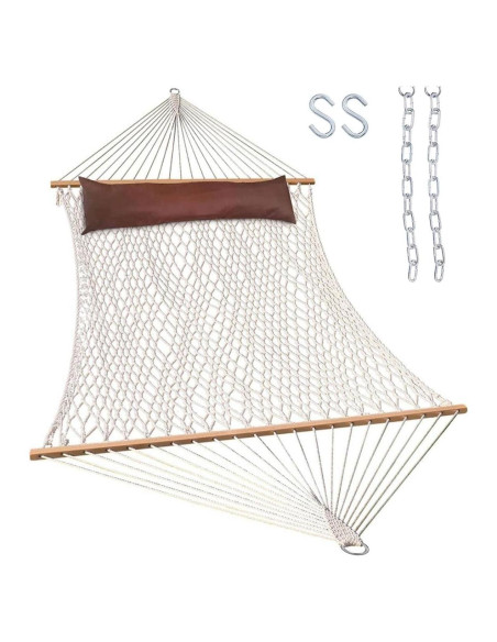 Hamaca Doble Lazy Daze 3.58m Algodón Tejida para 2 Personas