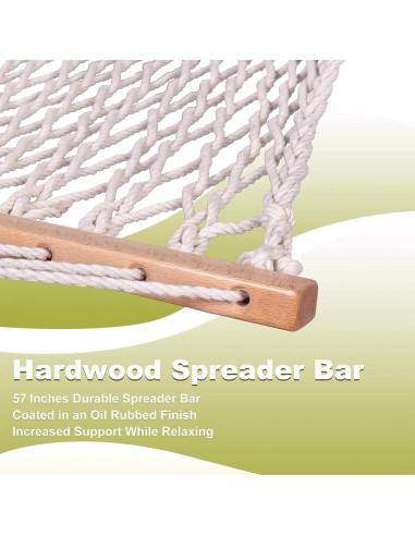 Hamaca Doble Lazy Daze 3.58m Algodón Tejida para 2 Personas