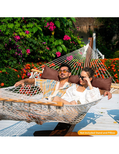 Hamaca Doble Lazy Daze 3.58m Algodón Tejida para 2 Personas