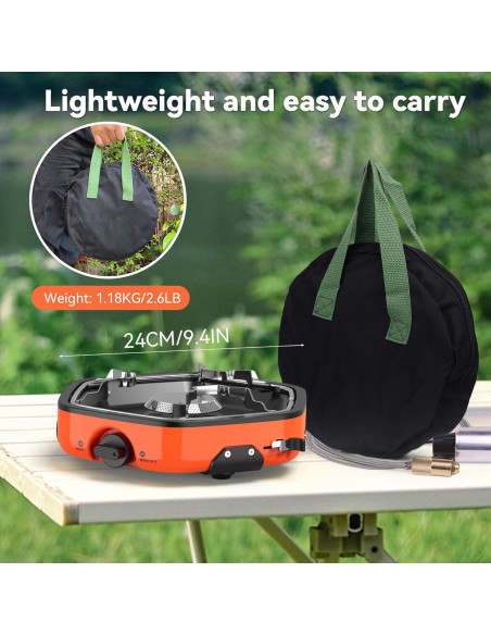 Estufa de Camping Portátil GIGART de Propano 86000 BTU Naranja