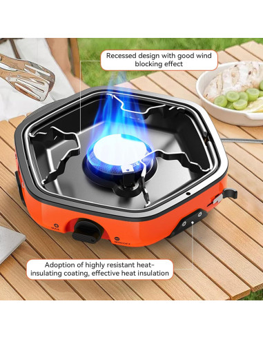 Estufa de Camping Portátil GIGART de Propano 86000 BTU Naranja