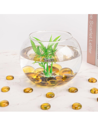 Canicas de Vidrio Planas FUTUREPLUSX 500PCS Ámbar 2,27kg