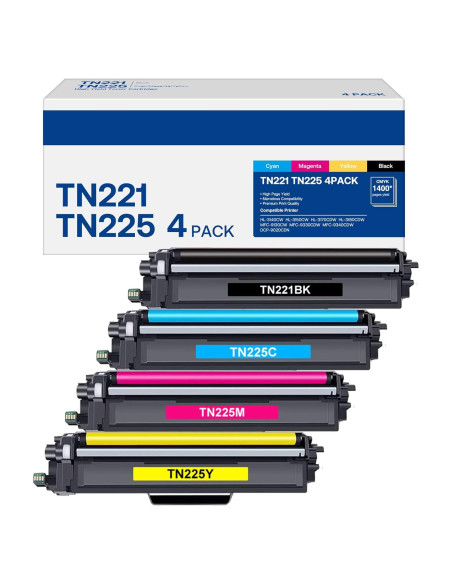 Cartucho de Tóner TN221 TN225 WEAREC Compatible 4 Piezas