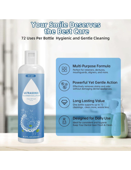 Limpiador Ultrasonico Bcom 240 ml para Retenedores y Joyería