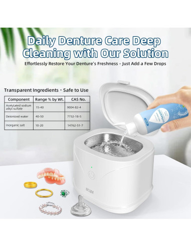 Limpiador Ultrasonico Bcom 240 ml para Retenedores y Joyería