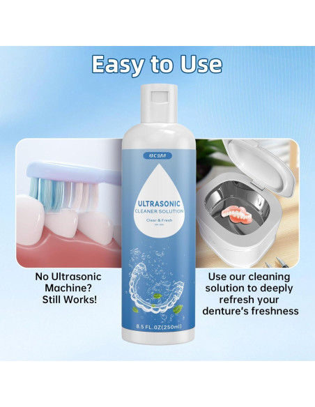 Limpiador Ultrasonico Bcom 240 ml para Retenedores y Joyería