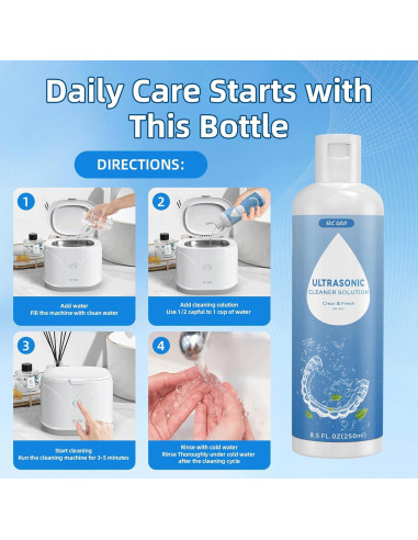 Limpiador Ultrasonico Bcom 240 ml para Retenedores y Joyería