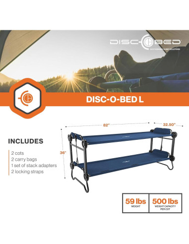 Banco Convertible Disc-O-Bed Marino para 2 Personas