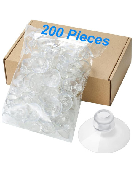 200 Ventosas Transparentes 3.05 cm LuluEasy para Organización