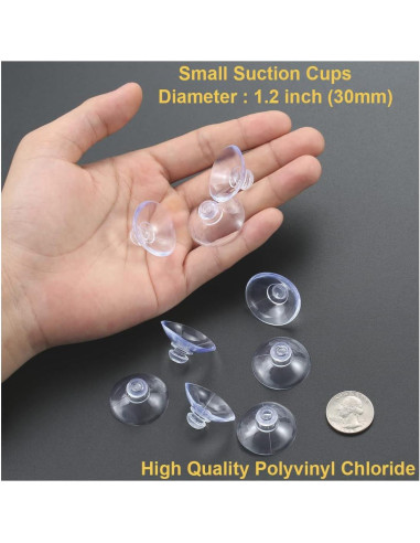 200 Ventosas Transparentes 3.05 cm LuluEasy para Organización