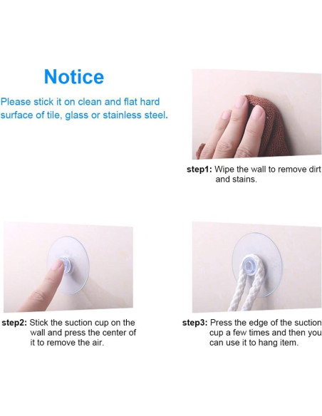 200 Ventosas Transparentes 3.05 cm LuluEasy para Organización