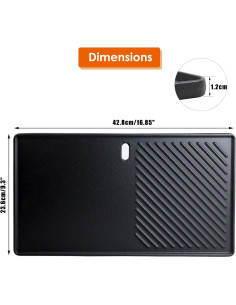 Sartén de Hierro Fundido Reversible Uniflasy 42.7x23.6 cm 2