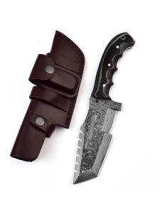 Cuchillo de Caza Poshland TR-7011 Acero Damasco Hecho a Mano