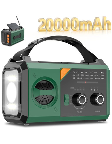 Radio Meteorológica de Emergencia RAOUOEN 20000mAh Solar Bluetooth