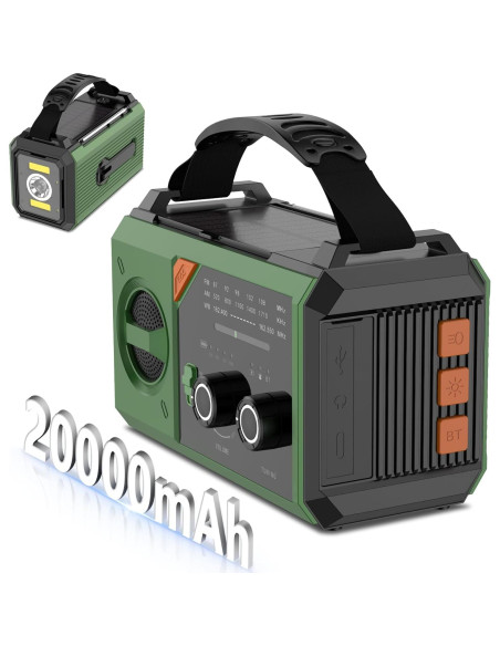 Radio Meteorológica de Emergencia RAOUOEN 20000mAh Solar Bluetooth