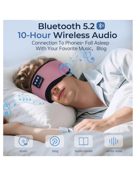 Máscara de Sueño Bluetooth LC-dolida con Ruido Blanco Rosa