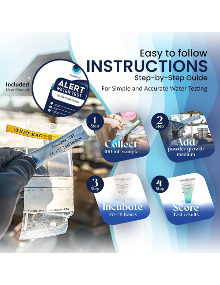 Kit de Prueba de Agua Aquagenx Alert P/A - 10 Paquete para E. Coli