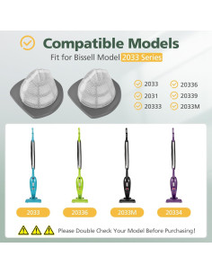 8 Filtros de Reemplazo Bissell 2033 para Aspiradora Ligera 2