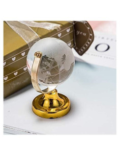 Globo Terráqueo Decorativo AUNMAS 9x5cm Cristal Dorado