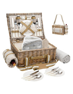 Cesta de Picnic Grande G GOOD GAIN 31 Piezas con Manta y Enfriador