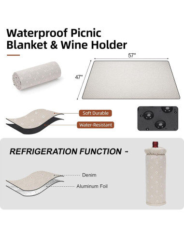 Cesta de Picnic Grande G GOOD GAIN 31 Piezas con Manta y Enfriador