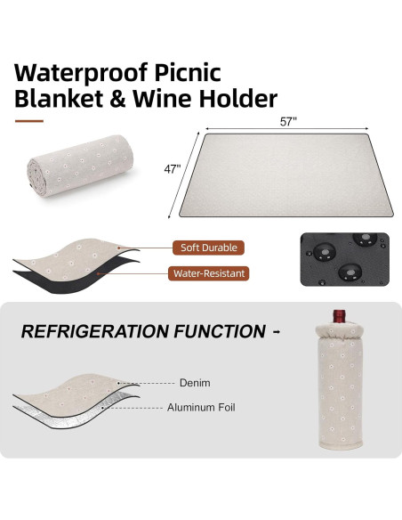 Cesta de Picnic Grande G GOOD GAIN 31 Piezas con Manta y Enfriador