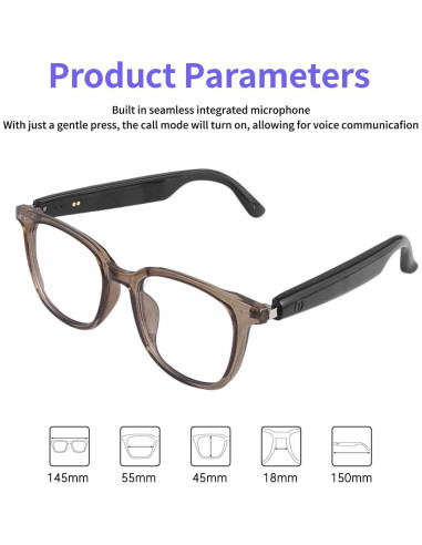 Gafas Inteligentes Tulbeys GS07 Bluetooth con Lentes Fotocromáticos