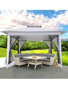 Gazebo Pop Up COBIZI 12x12ft Gris con Mosquitera y Bolsa 2