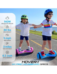 Hover-1 Mi Primer Scooter Equilibrado Rosa 8 km/h 150W 2