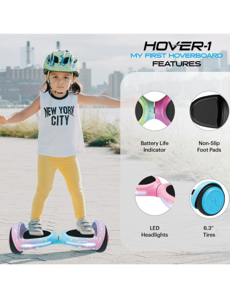 Hover-1 Mi Primer Scooter Equilibrado Rosa 8 km/h 150W
