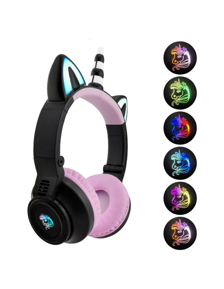 Auriculares Inalámbricos Yusonic Unicornio Plegables con Luz LED