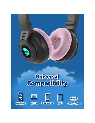 Auriculares Inalámbricos Yusonic Unicornio Plegables con Luz LED