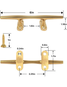 Cleats de Barco 6" Acero Inoxidable 316 ORLANG - 4 Piezas 2