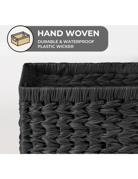 Cestas de Mimbre GRANNY SAYS - Juego de 2, 33x21x18 cm, Negro