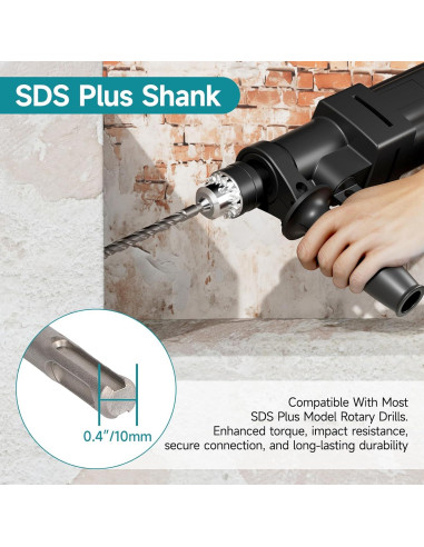 Broca de Martillo Rotativo SDS Plus YOSIGHT 8 mm x 30.99 cm