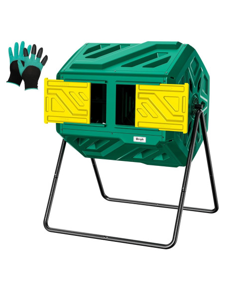 Compostador Giratorio Werph 43 Galones Doble Cámara Verde