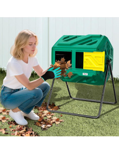 Compostador Giratorio Werph 43 Galones Doble Cámara Verde 2