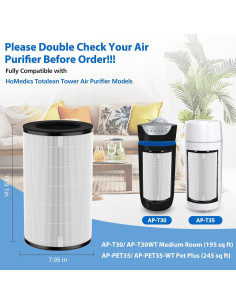 Filtro de Reemplazo JORAIR AP-T30 2 Paquete HEPA 5 Capas 2