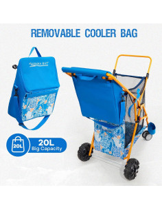 Carro de Playa Old Bahama Bay Azul con Bolsa Térmica 20L 2