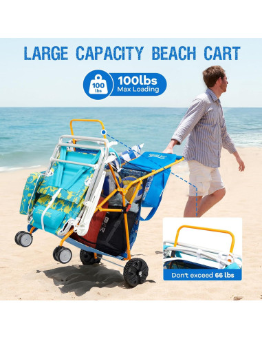 Carro de Playa Old Bahama Bay Azul con Bolsa Térmica 20L