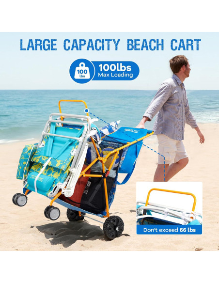 Carro de Playa Old Bahama Bay Azul con Bolsa Térmica 20L