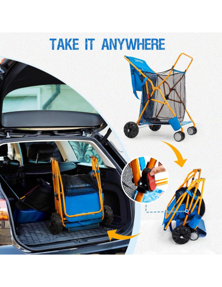 Carro de Playa Old Bahama Bay Azul con Bolsa Térmica 20L