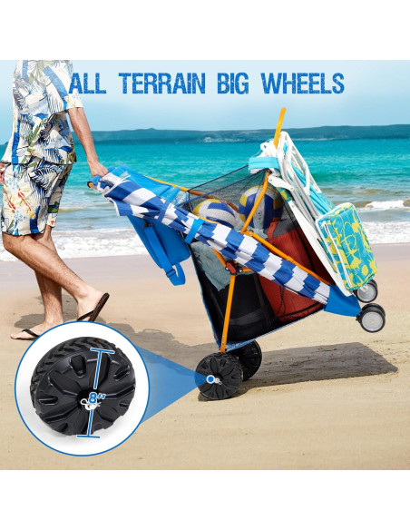 Carro de Playa Old Bahama Bay Azul con Bolsa Térmica 20L